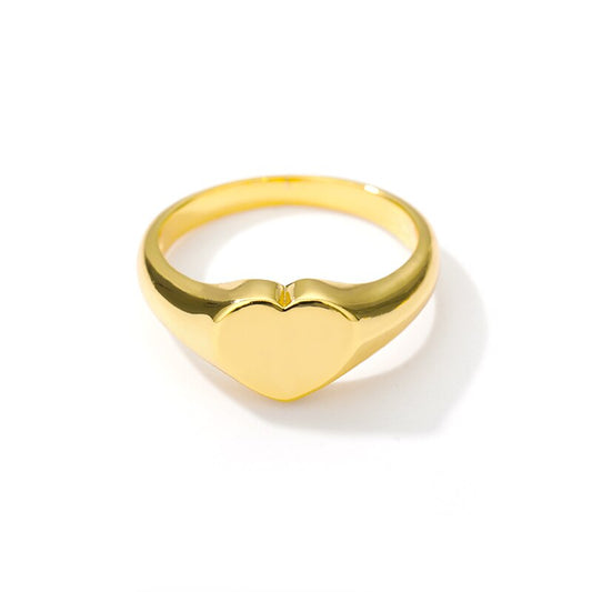 Vintage Heart Rings For Women Gold Plated Stainless Steel Finger Ring Fashion image 0