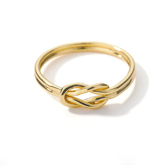 Knot Infinity Rings For Women Girls Gold Color Stainless Steel Heart  Finger Ri image 0