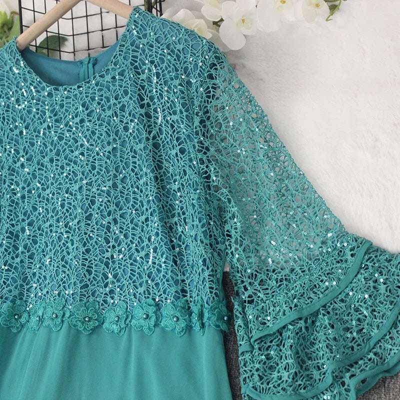 Plus Size African Party Dresses for Women 2023 New Fashion Dashiki Ankara Lace image 8