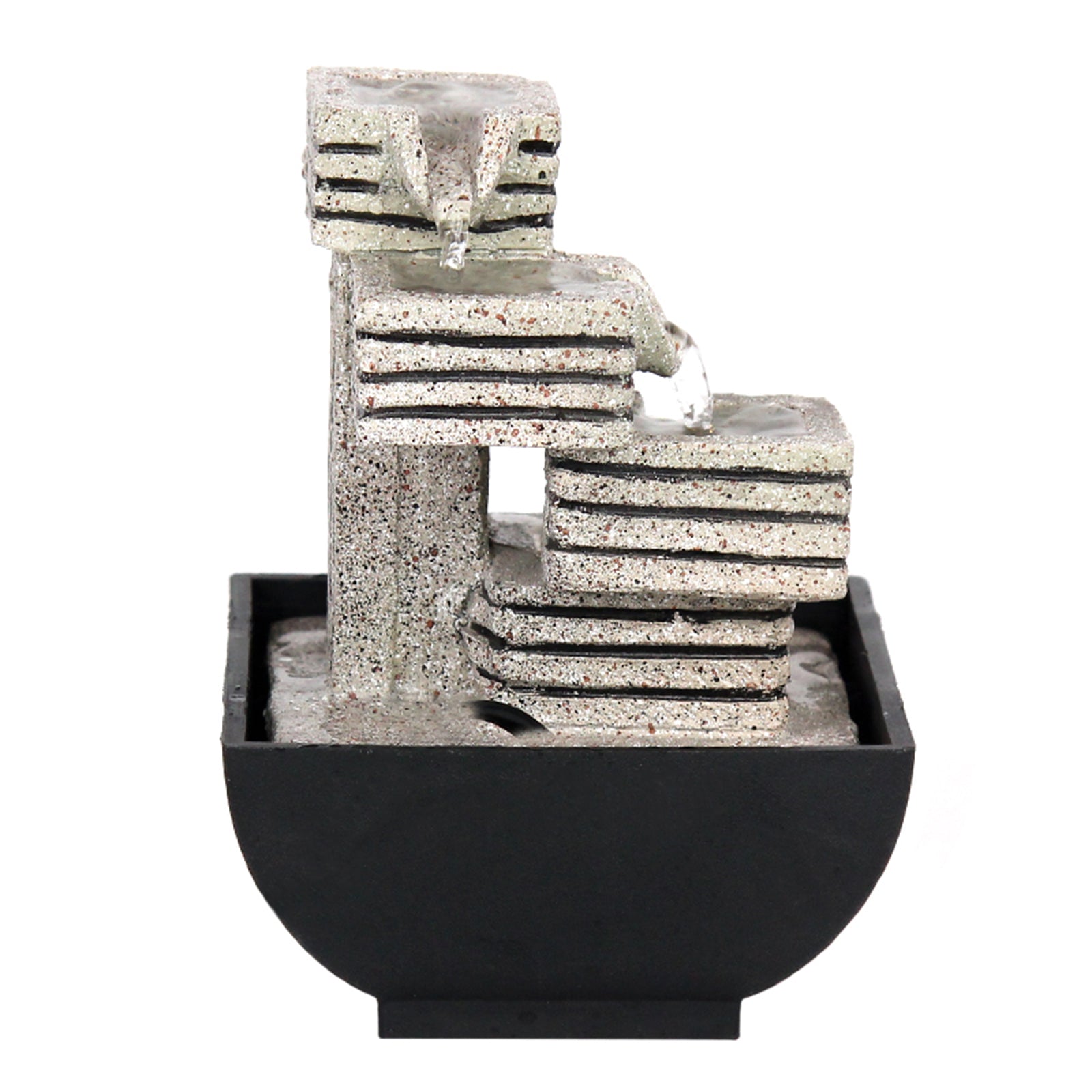 4 Tiers Indoor Water Fountain Tabletop Fountain Waterfall with Scene Lights for image 5