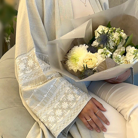 Fashion Embroidery Kimono Oversized Muslim Robe Abaya Syari Female Full Length image 0