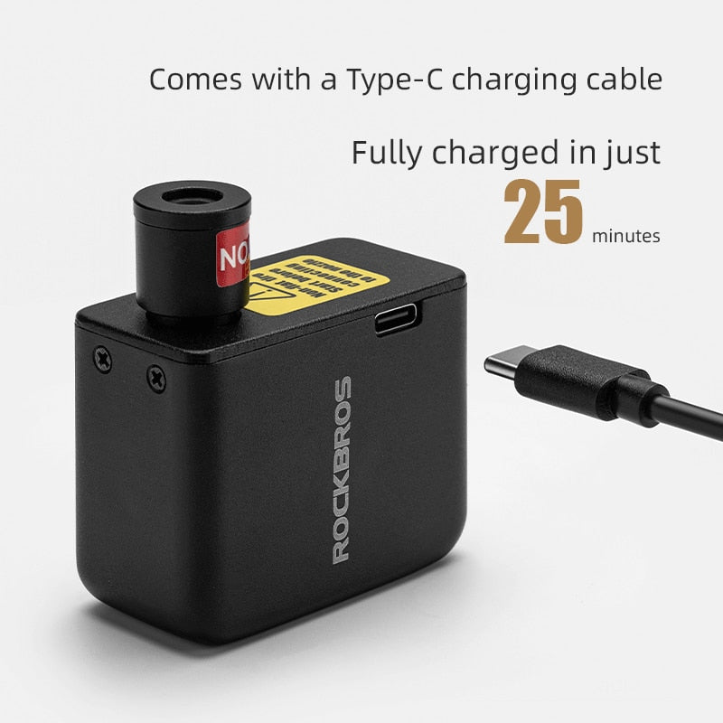 ROCKBROS Mini Electric Air Pump Portable 100PSI Rechargeable Compressor Tire In image 5