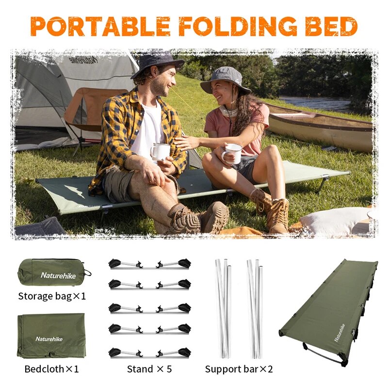 Naturehike Camping Cot Portable Folding Bed Ultralight Camping Bed Tent Bed Out image 7