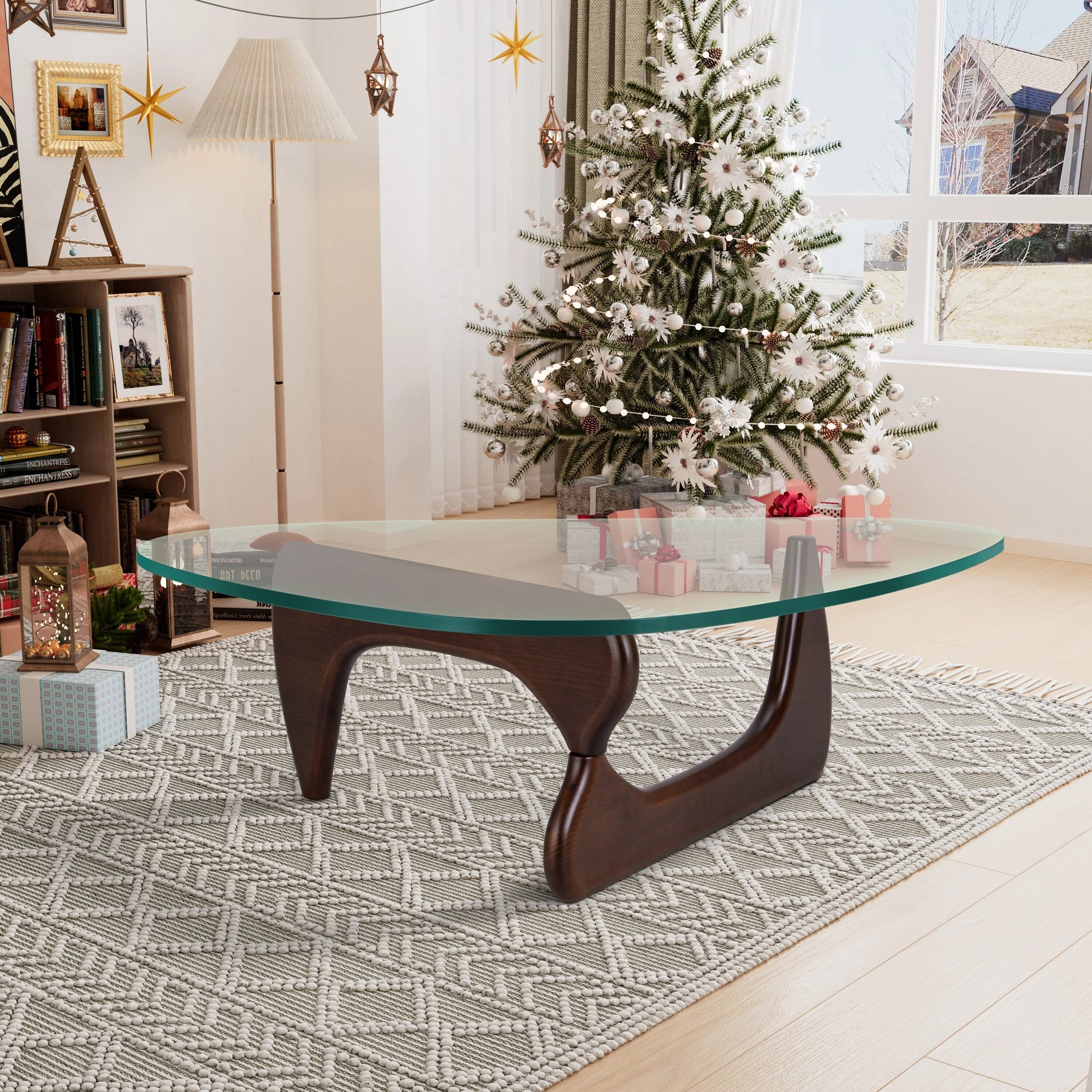 Home Coffee Table Irregular Glass Side Table Modern Simple Dining Table For Bed image 5