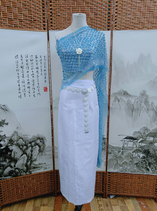 2023 New In Summer Women Strapless Shawl Top and Skirt Five-Piece Set Long Ao D image 0