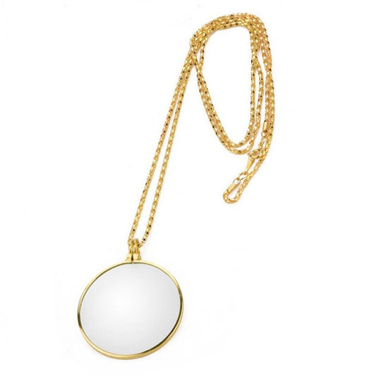 Decorative Monocle Necklace With 5x Magnifier Magnifying Glass Pendant Gold image 0