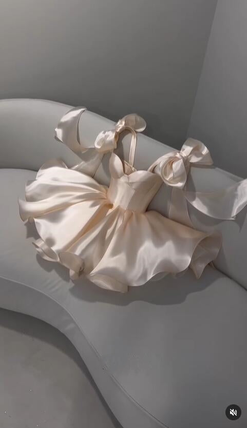 Latest Homecoming Dresses 2024 Sweet Heart Short Bow Prom Birthday Party Gowns  image 0