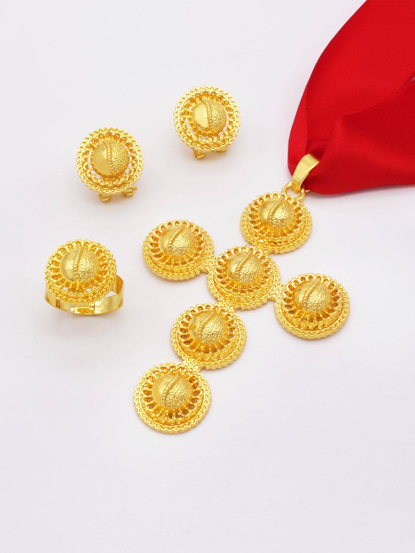 Ethiopian gold Color bridal rope Fine jewelry sets for women wedding Wife gifts image 4