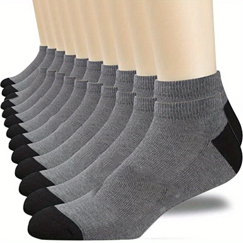 10pairs Men's Fashion Cotton Breathable Comfortable Ankle Socks, Men's Summer S image 2