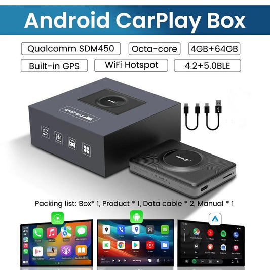 TVBox Pro CarlinKit Mini CarPlay Ai Box Qualcomm 8Core 4G+64G Wireless Android image 0