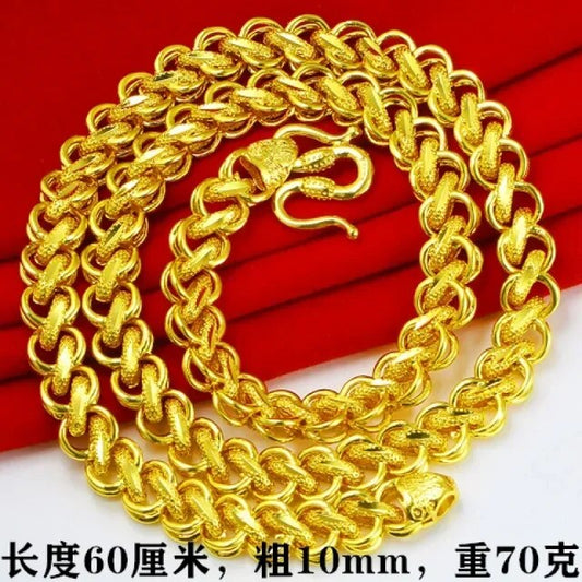 Gold shop with 9999 real gold necklace men's and women's gold 24K necklace fort image 0