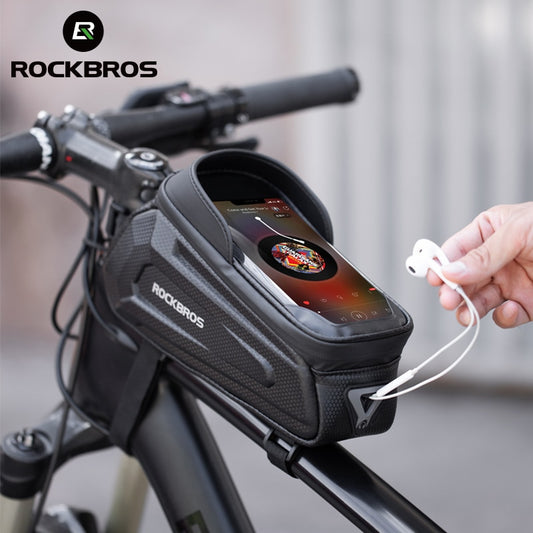 ROCKBROS Bicycle Bag Waterproof Touch Screen Cycling Bag Top Front Tube Frame M image 0