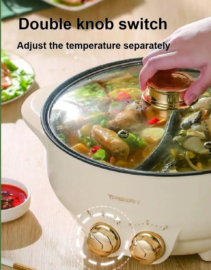 6L Electric Hot Pot Mandarin Duck Pot Non Stick Barbecue Integrated Pot Large C image 3