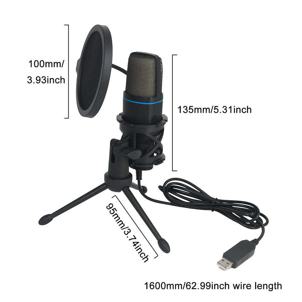 USB Microphone RGB Microfone Condensador Wire Gaming Mic for Podcast Recording image 5
