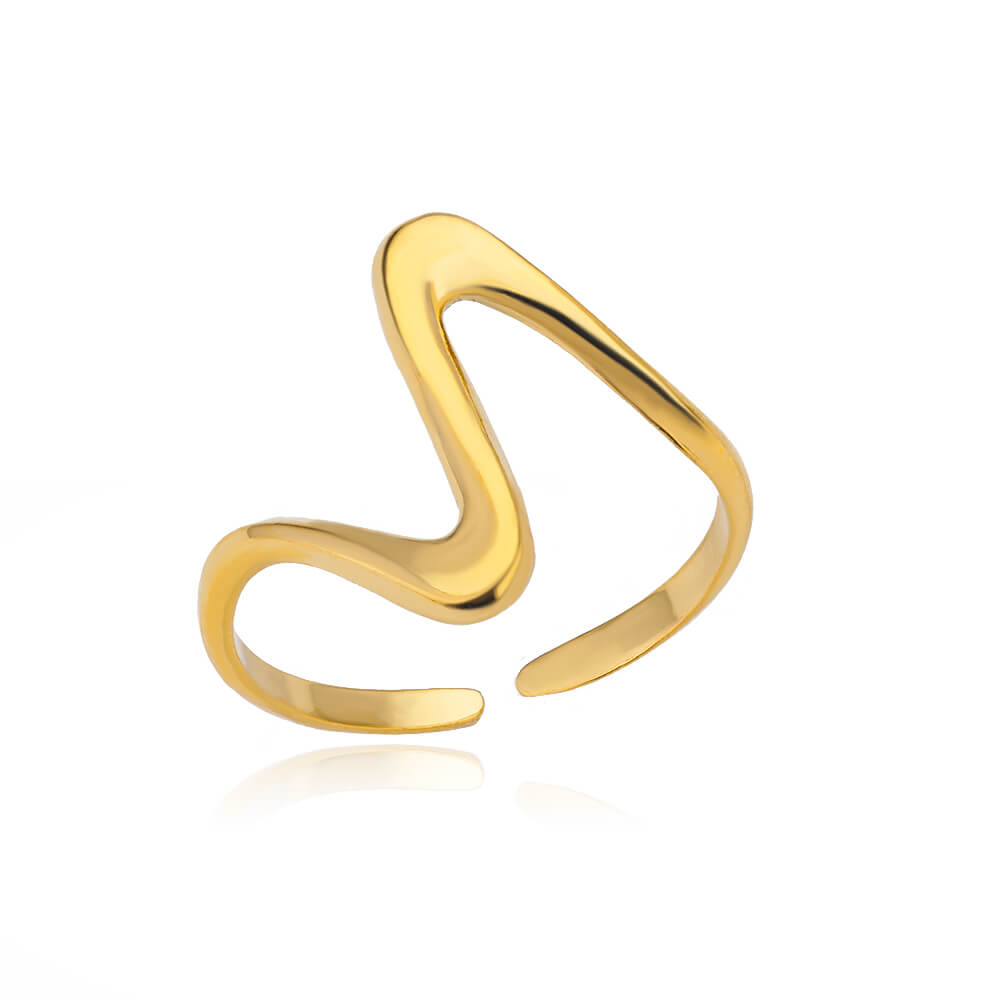 48 Style Women Stainless Steel Rings Gold Color Hollow Out Geometric Open Ring  image 53