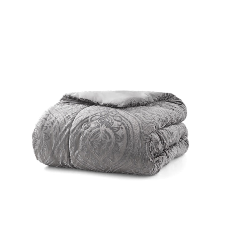 Mainstays Cougar 7-Piece Grey Abstract Woven Comforter Set, Full/Queen image 3