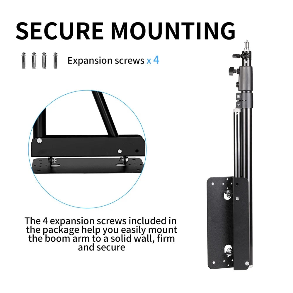 170cm 135cm Heavy Wall Mount Boom Arm Projector Bracket for Photography Studio image 3