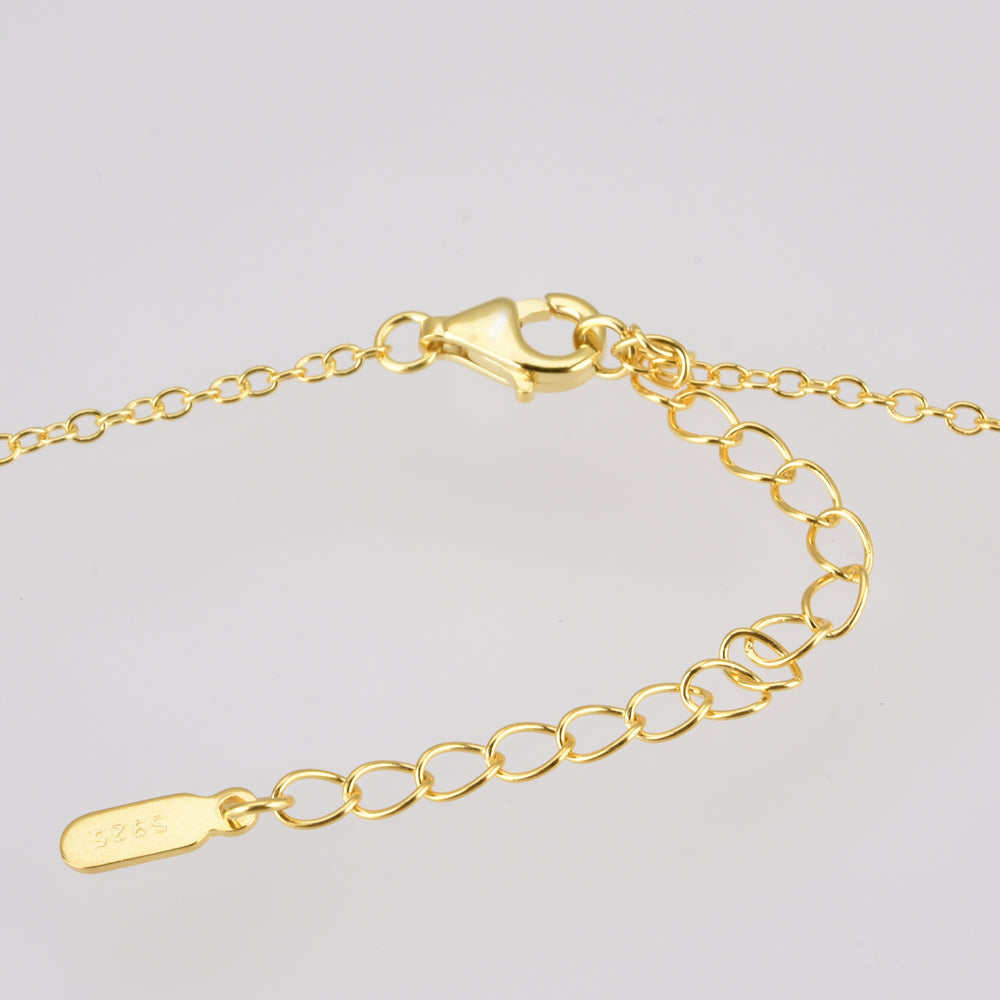 ANDYWEN 925 Sterling Silver Gold Long Chain Alphabet 26 Leter A W Pendant K H I image 54