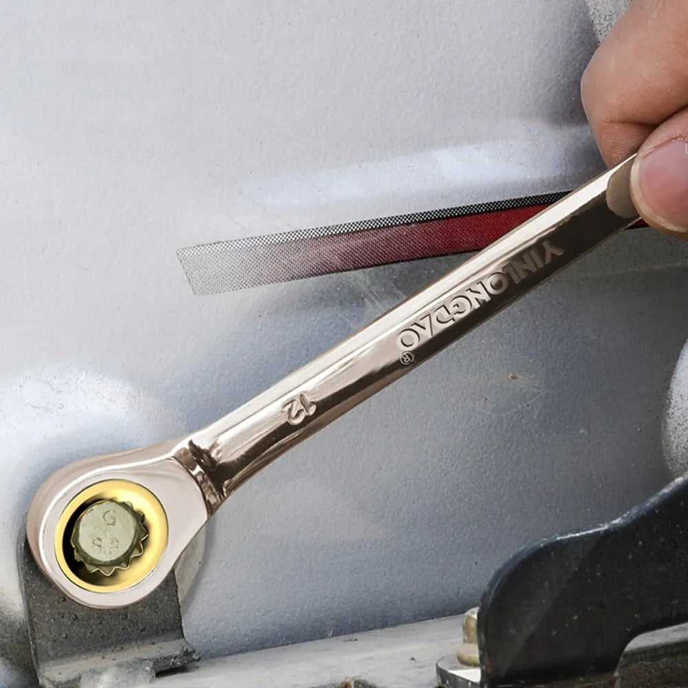 1Pc Key Wrench Flexible Golden Ratchet Wrenches Torque Universal Spanners for C image 6