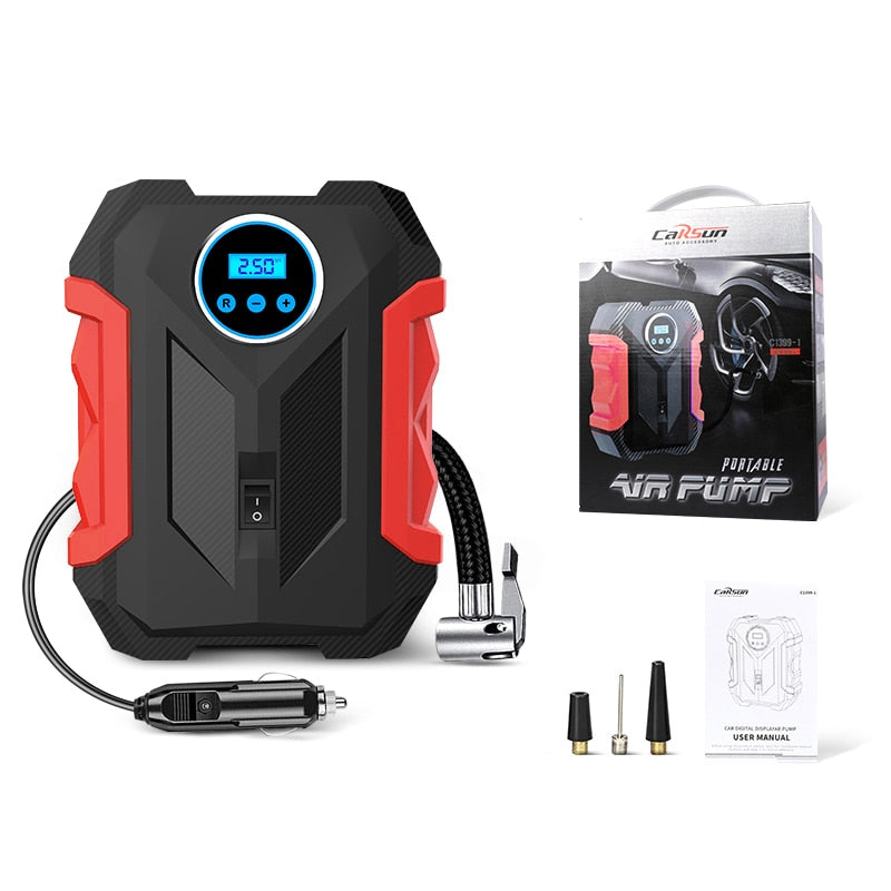 CARSUN Portable Automobile Air Compressor Digital Tire Inflation Pump LED Lamp image 2