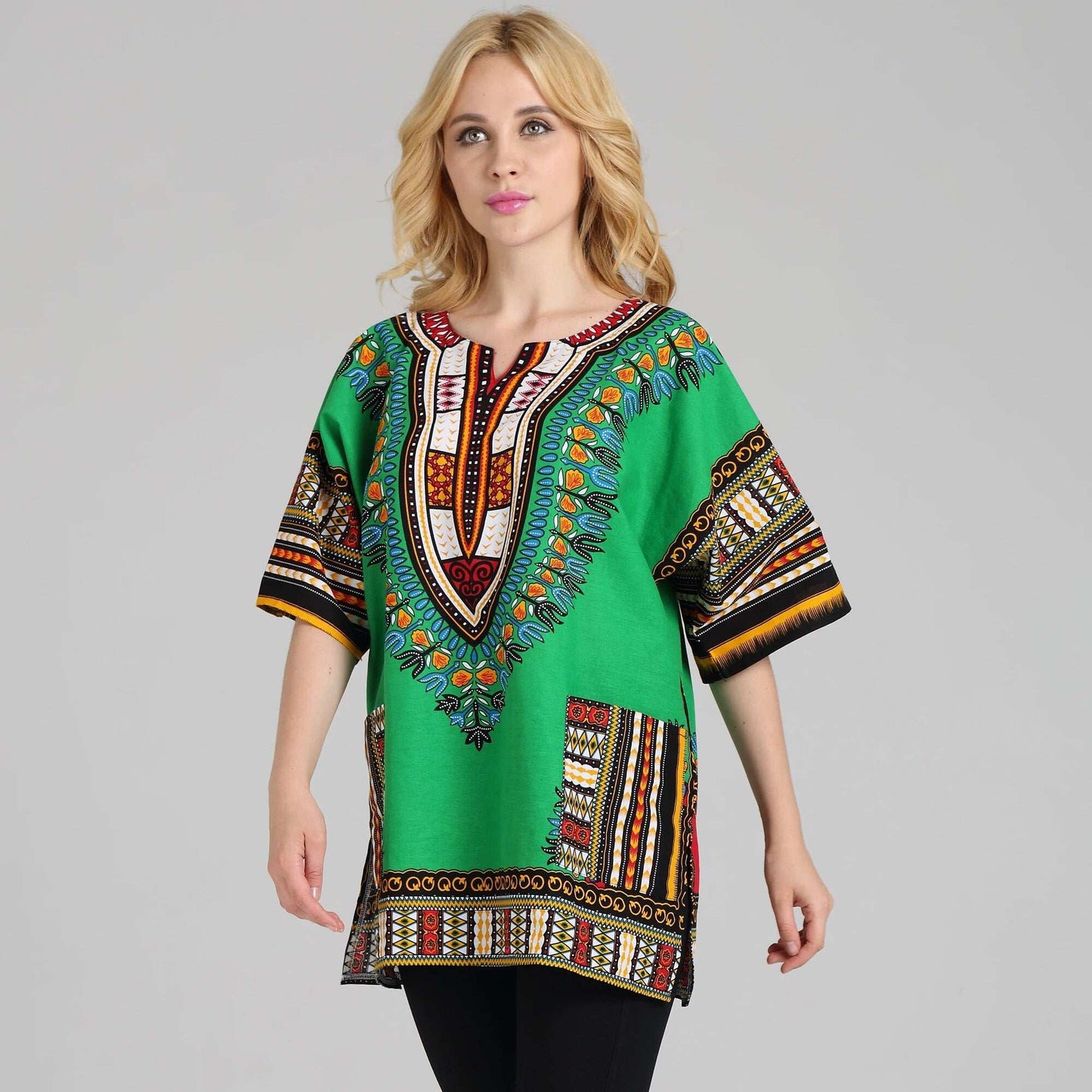 Traditional African Dashiki Shirt in Light Thin Grade Batik Cotton African Cuba image 4