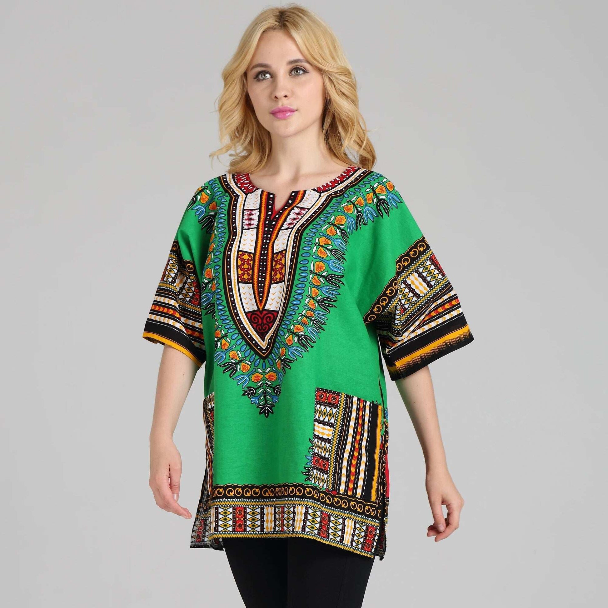 Traditional African Dashiki Shirt in Light Thin Grade Batik Cotton African Cuba image 4