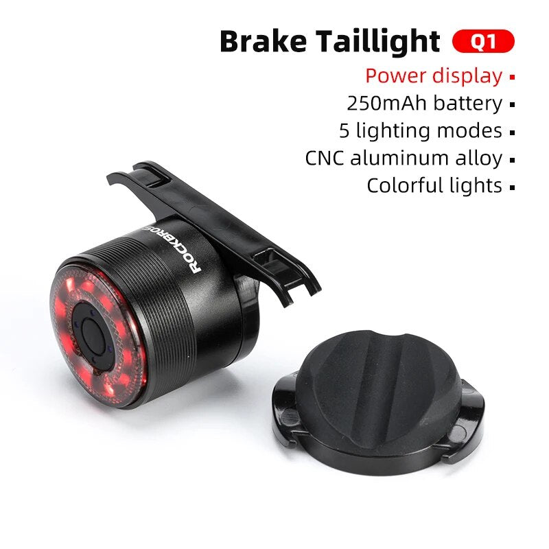 ROCKBROS Bicycle Rear Light 5 Light Modes Colorful Lamp Bike Tail Light Aluminu image 9