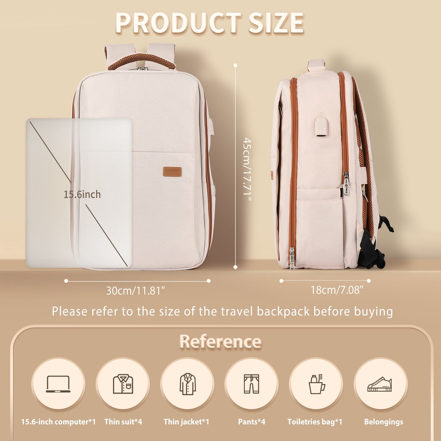 Laptop Backpack for Women, Large Travel Backpack Airline Approved with Luggage image 3