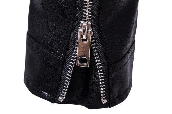 2023 Mens Fashion Leather Jacket Slim Fit Stand Collar PU Jacket Male Anti-wind image 5