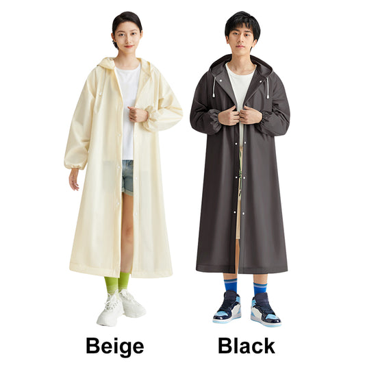 Adult Long Raincoat Reusable Waterproof Rain Coat Windproof EVA Rain Coat Draws image 0