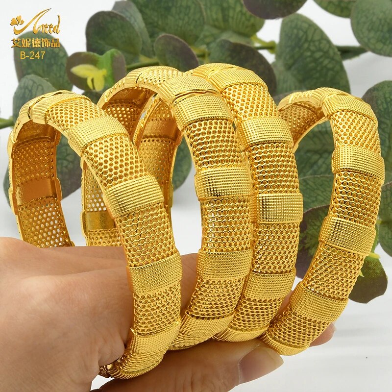 ANIID Dubai Bangles 24K Gold Color African Bracelet For Women Wholesale Designe image 20