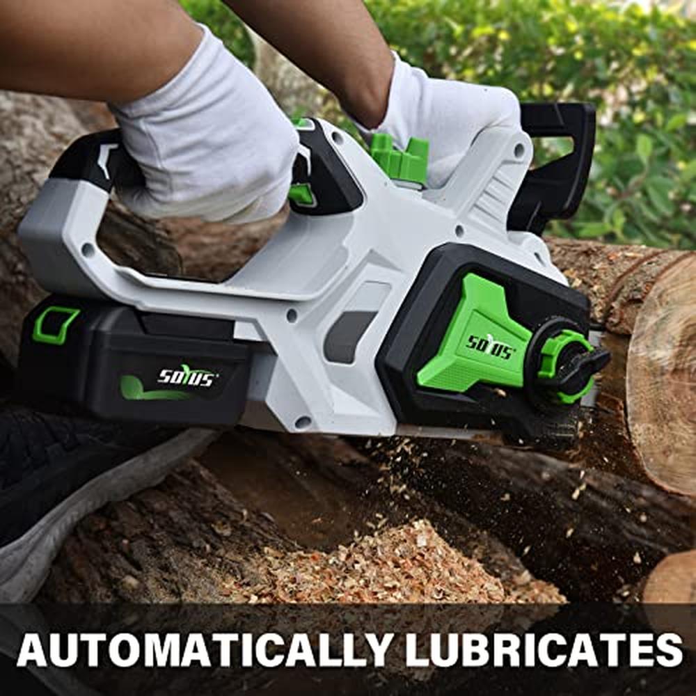 Cordless Battery Chainsaw 20V Brushless Electric 12 Inch Chainsaw 4.0Ah Lithium image 4