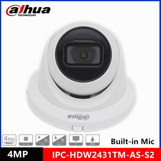 كاميرا داهوا IP بدقة 4 ميجابكسل IPC-HDW2431TM-AS-S2 PoE IR 30M فتحة بطاقة Micro SD