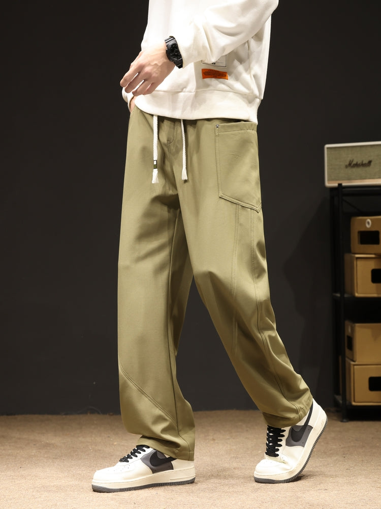 2024 New Spring Autumn Men's Sweatpants Multi-Pockets Wide Leg Casual Cargo Pan image 6