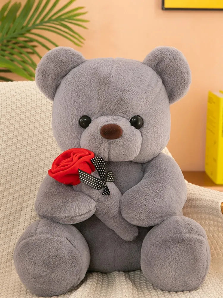 Valentine's Day roses teddy bear animal plush toys for girls teddy bear dolls image 3