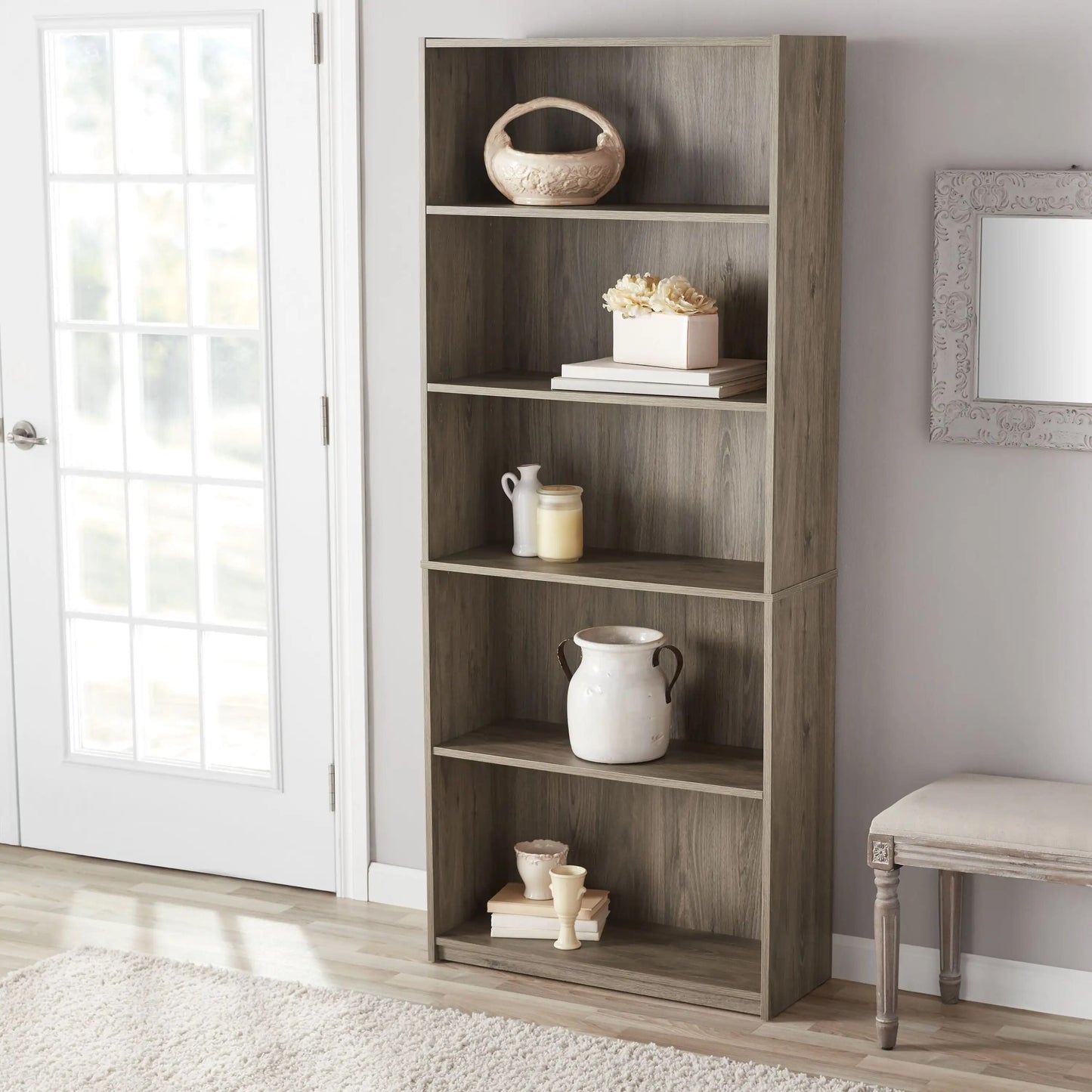 5-Shelf Bookcase with Adjustable Shelves, Book Shelf Furniture  Cube Shelf  Boo image 1