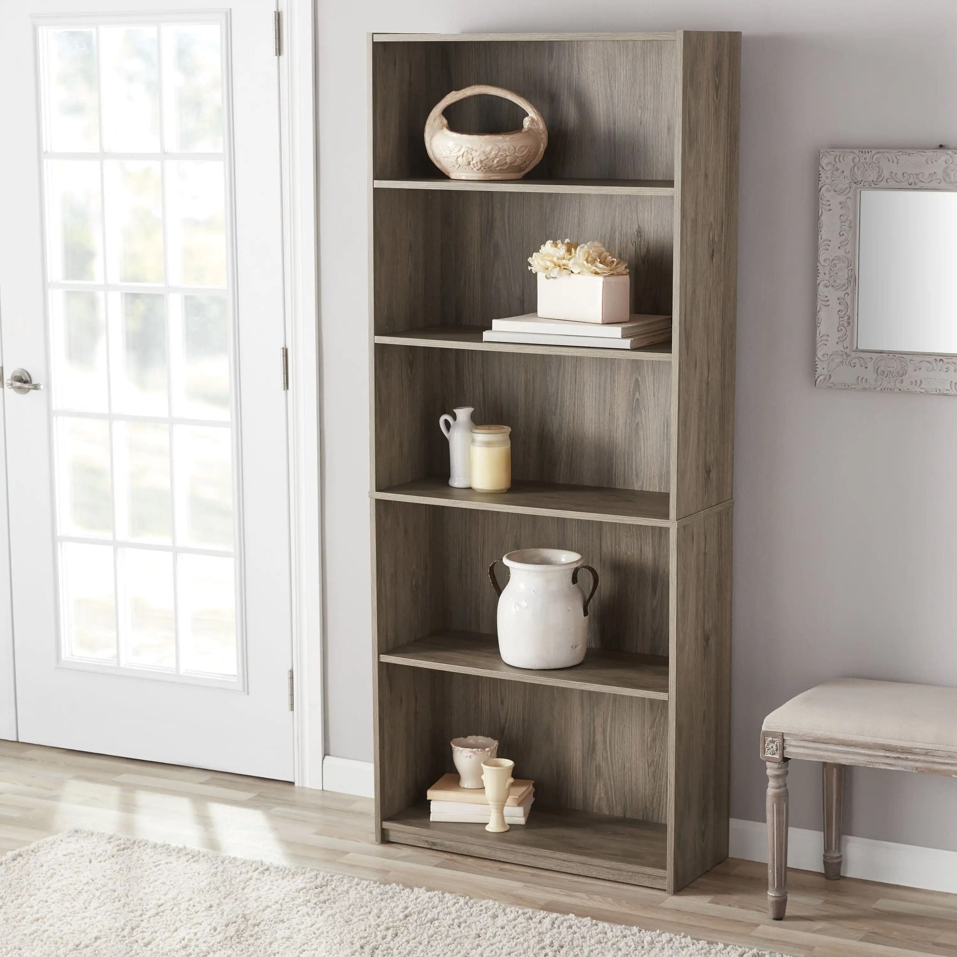 5-Shelf Bookcase with Adjustable Shelves, Book Shelf Furniture  Cube Shelf  Boo image 1