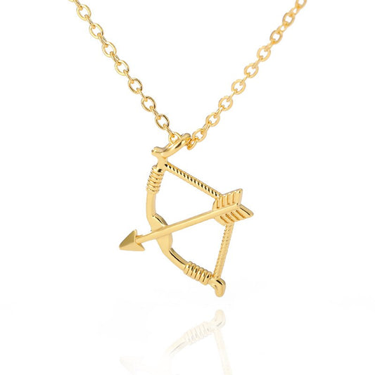2020 Trend Bow and Arrow Necklace for Women Men Collar Stainless Steel Gold image 0
