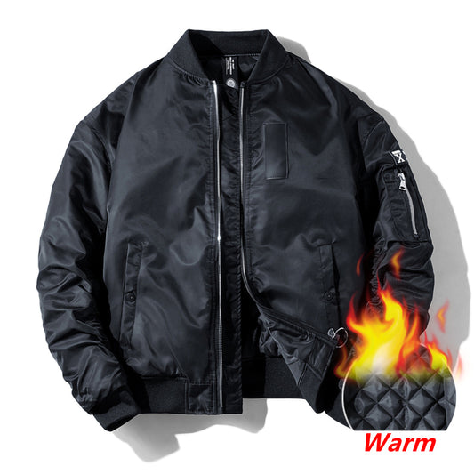 Men's Classic MA-1 Bomber Jacket Autumn Winter Male's Long Sleeve Thick Flight  image 0