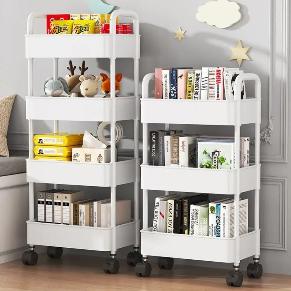 Bookshelf Storage Trolley Mobile Kitchen Organizer Cart With Wheels Multi-Layer image 10