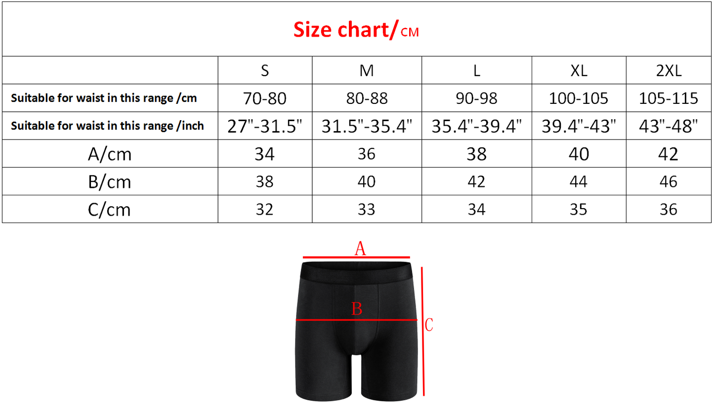 4pcs Pack Mid-Long Boxer Shorts Men Underwear Cotton Male Underpants for Men Se image 3