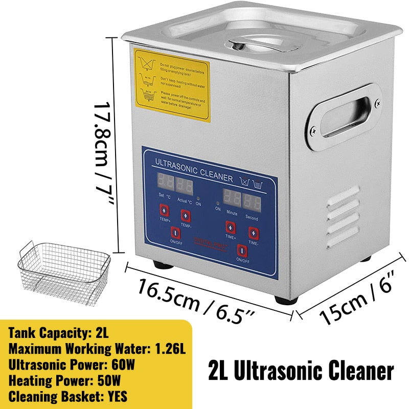 VEVOR 1.3L 2L 3L 6L 10L 15L 22L 30L Ultrasonic Cleaner Lave-Dishes Portable Was image 2