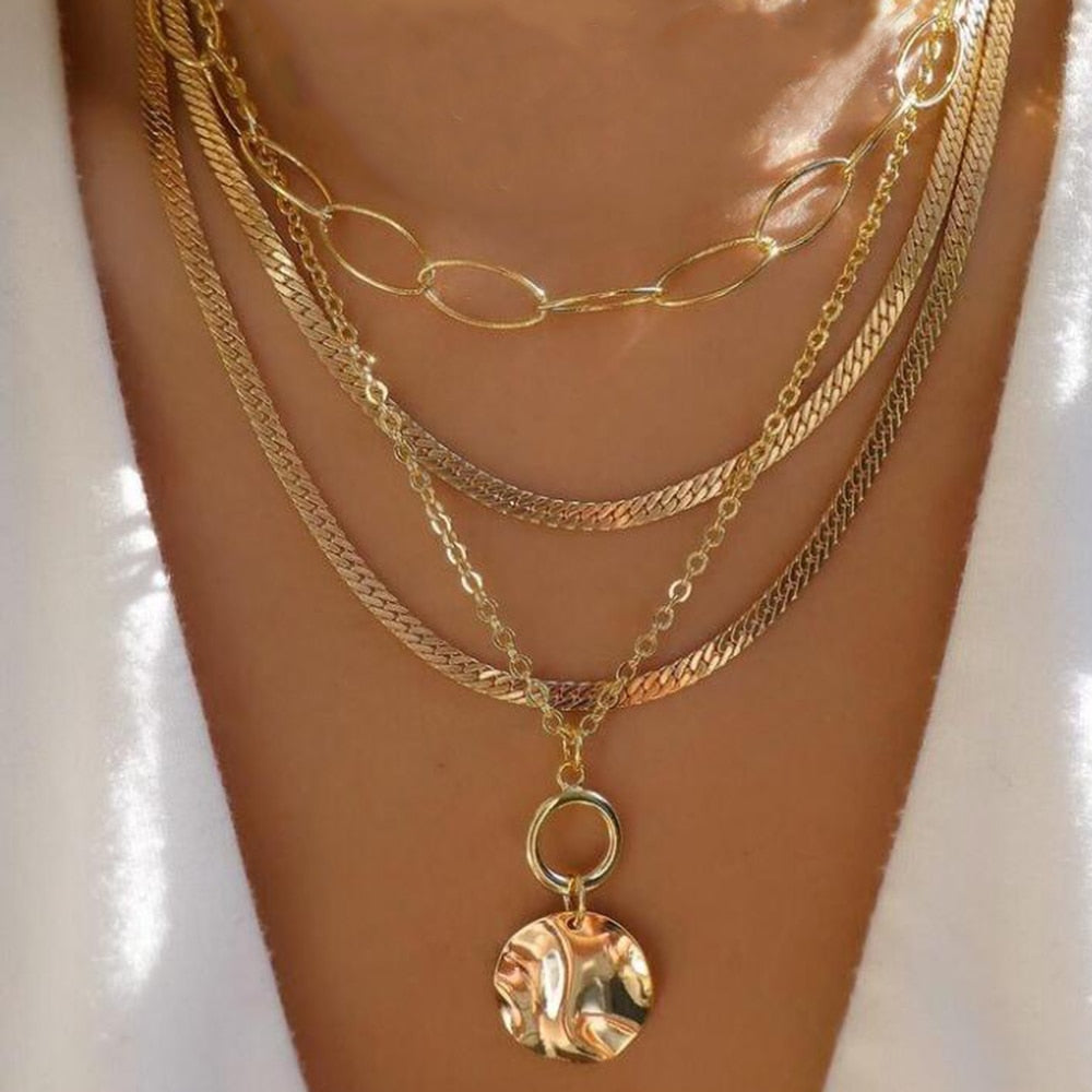 bls-miracle Bohemia Gold Color Multiple Styles Necklace For Women Trendy Multi- image 24