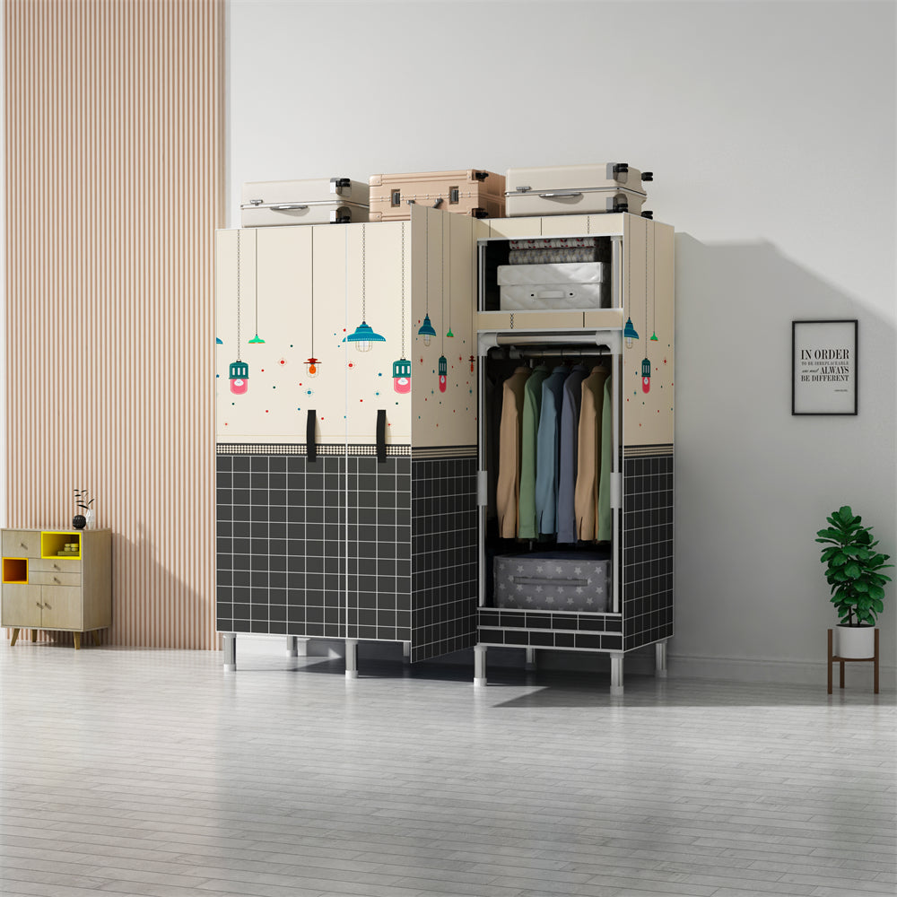 LEEGOHOME Wardrobes Closet Cloth Bedroom Furniture 85/125/166/207x45x170cm 26mm image 3