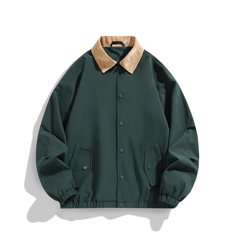2024 Autumn New Style Jacket Men's American Style Retro Corduroy Lapel Baseball image 0