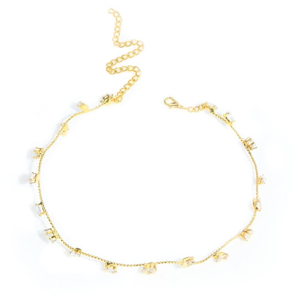 StoneFans New Crystal Rhinestone Choker Necklace Gold Women Zirconia image 0