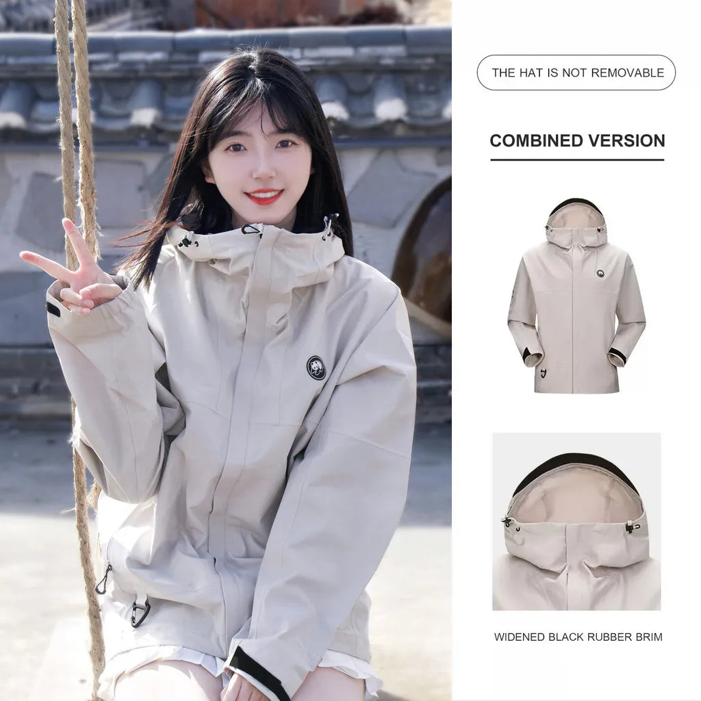 GOLDEN CAMEL Hiking Jackets Women Waterproof Hard Shell Single-layer Jacket for image 5