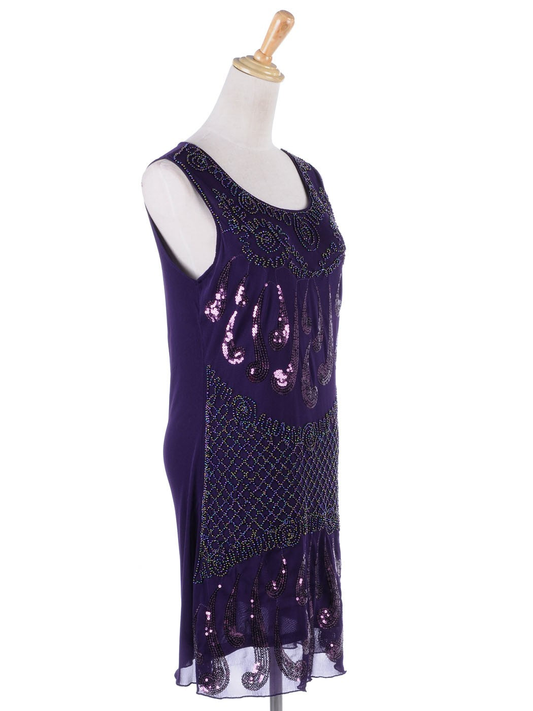 Musical Notes Shape Sequin Embellished Beaded Trim Dress Waist Sheath Club Dres image 4