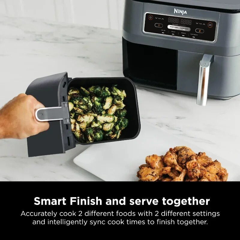 8 Qt 4-in-1 Air Fryer with 2-Basket, featuring DualZone™ Technology, DZ100WM image 6