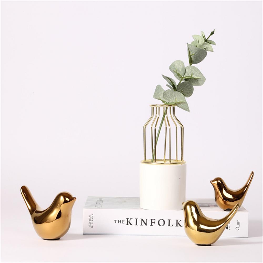 Bird Figurine 4 Sizes Nordic Ceramic Gold Animal Statue Modern Ceramic Bird Sta image 11
